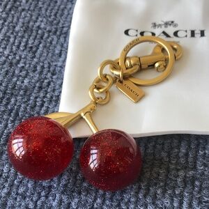 Coach Glittering Red Cherry Keychain